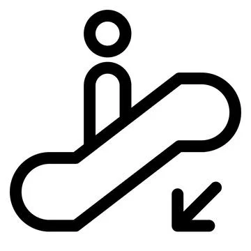 Escalator line icon vector illustration isolated on white background Stock Illustration