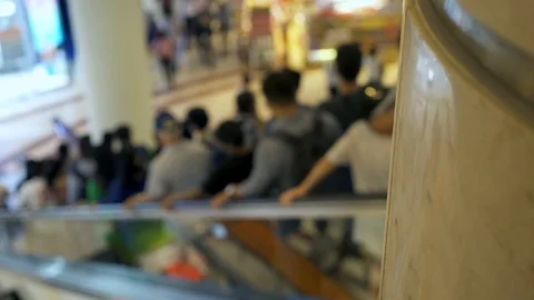 Escalator in the mall Stock Footage 98058347