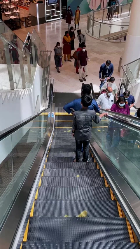 An Escalator in a Mall Stock Footage 171240407