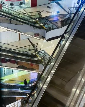 Escalator in the mall Stock Photos