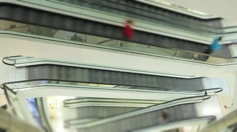 Escalator in a Mall Timelapse Stock Footage 43169939