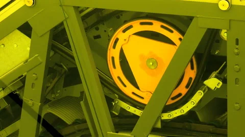 Escalator Mechanism behind the scenes look at the machinery Stock Footage 67667527