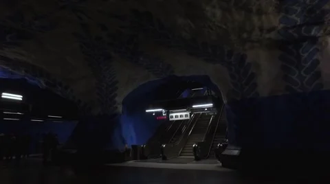 Escalator at Metro Station in movement Stock Footage 61437826