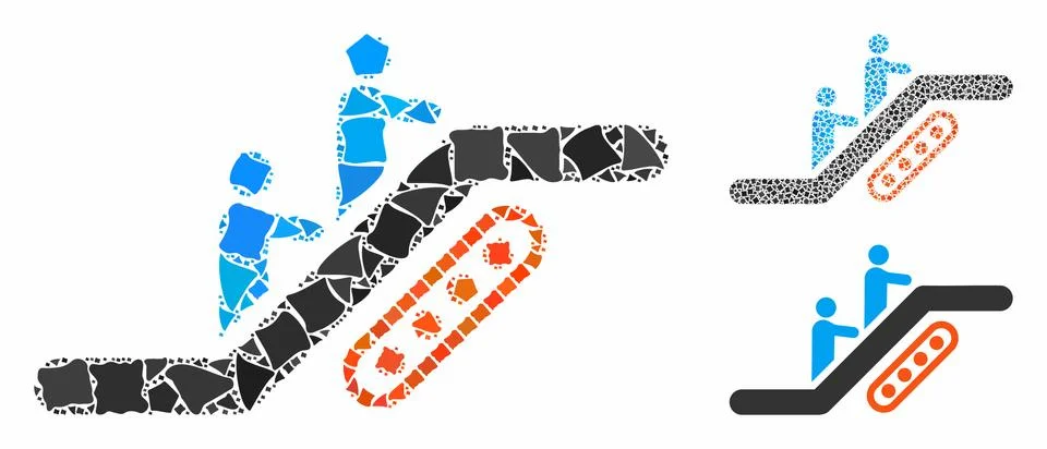 Escalator Mosaic Icon of Humpy Items Stock Illustration