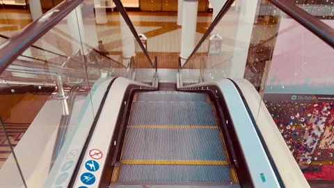 Escalator in motion Stock Footage 256360461