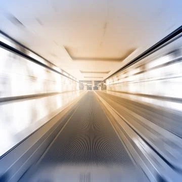 Escalator in motion Stock Photos