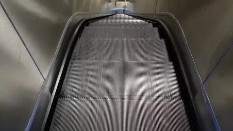 Escalator Motion View from Top Perspective Stock Footage 307890578