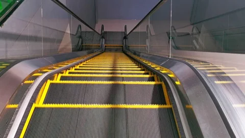 Escalator move down and working no people Stock Footage 108609037