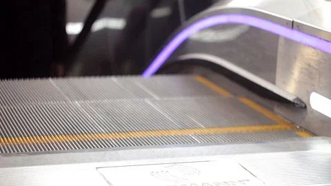 Escalator move down, timelapse Stock Footage 107014359