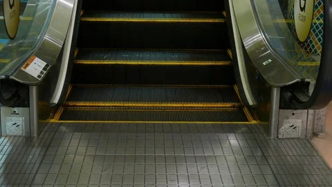 Escalator is moves upwards Stock Footage 108264233