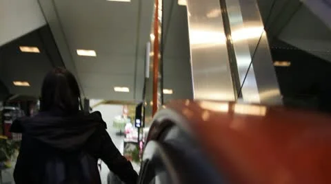 Escalator moving down Stock Footage 22323065