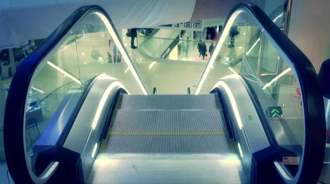 Escalator moving down Stock Footage 46004101