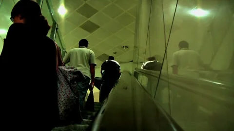 Escalator Moving Up Stock Footage 8682956