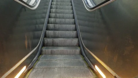 Escalator moving Stock Footage 96130901