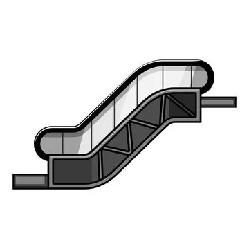 Escalator moving people between urban floor levels Stock Illustration