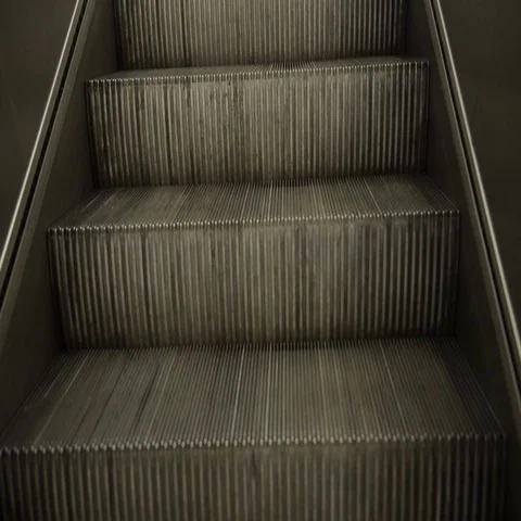 Escalator moving up people passing Stock Footage 69591602