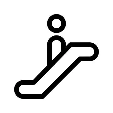 Escalator outline icon. Vector graphics. Stock Illustration