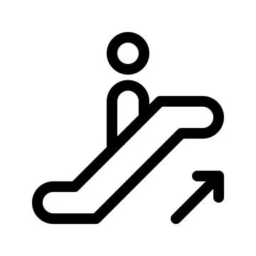 Escalator up outline icon. Vector graphics Stock Illustration