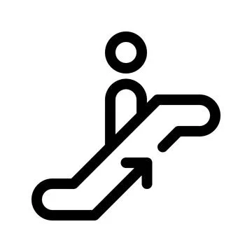 Escalator up outline icon. Vector graphics Stock Illustration