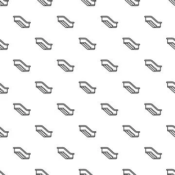 Escalator outline pattern for public transport and movement Stock Illustration