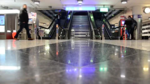 Escalator, people/ timelapse - 0083 Video stock 45559468