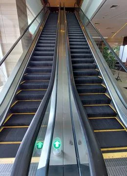Escalator ready for visitors Stock Photos