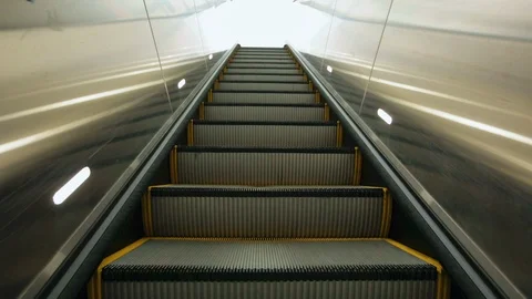 Escalator Riding Up to the Outside 스톡 동영상 121690025