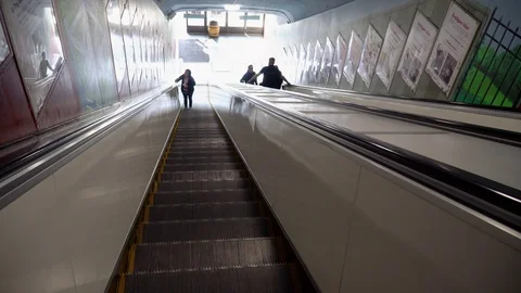 The escalator rising to the top. Stock Footage 123843861