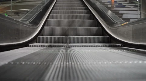 Escalator Running Down Stock Footage 61939851