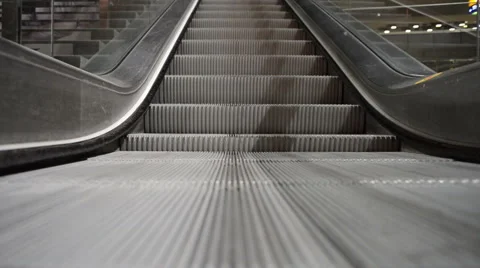 Escalator Running Up Stock Footage 61939773