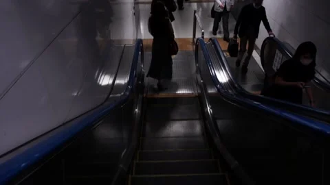 Escalator in Shinjuku Stock Footage 160814286
