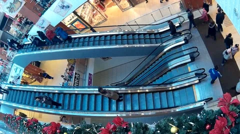 Escalator in shop Stock Footage 45728068