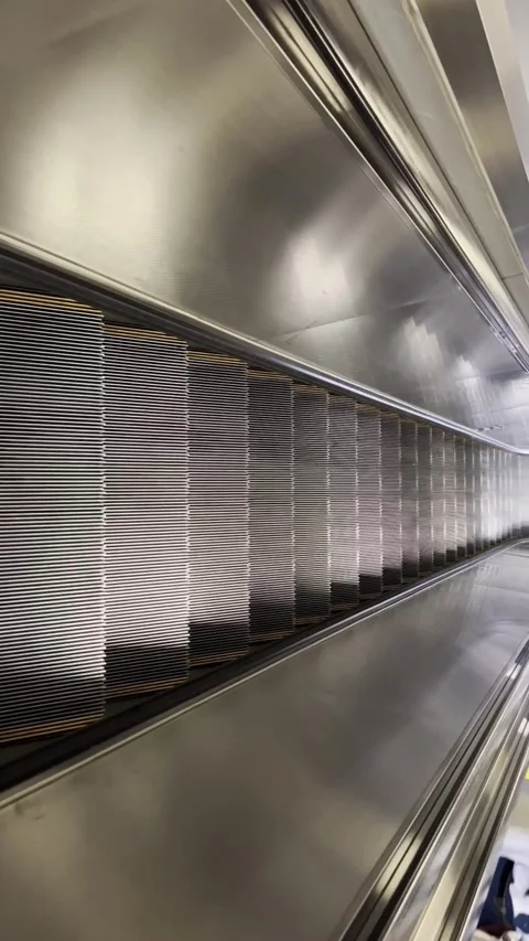 Escalator in a shopping center. automatic escalator in the subway Stock Footage 233242973