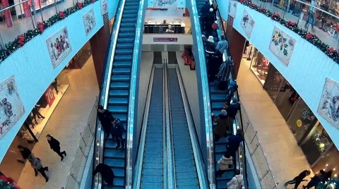Escalator in a shopping center Video stock 45756887