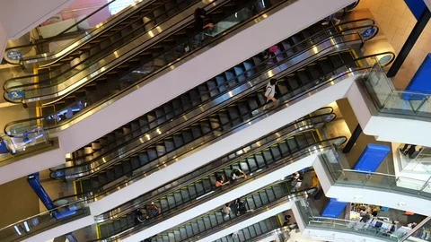 Escalator in shopping mall 動画素材 120553719