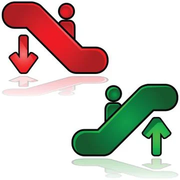 Escalator signs Illustrazione stock