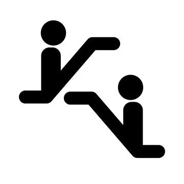 Escalator silhouette icon. Elevating equipment. Vector. Stock Illustration