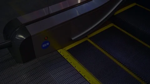 Escalator Stair Down in Department Store. Stock Footage 123527853