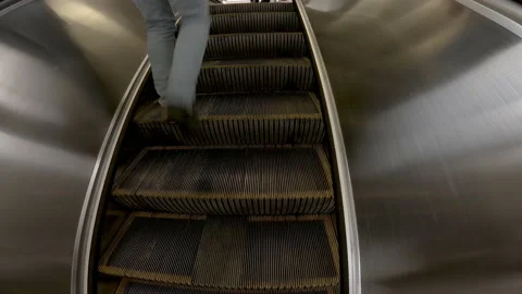 Escalator staircase moving up Stock Footage 137931303
