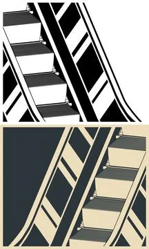 Escalator stairs close-up Stock Illustration