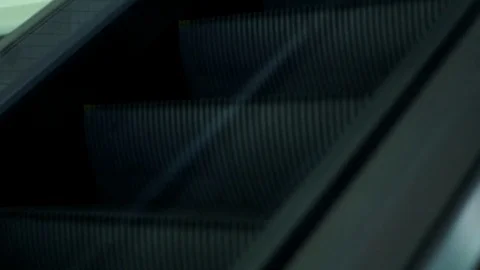 Escalator stairs. Escalator steps go down Stock Footage
