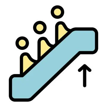 Escalator stairs icon vector flat Stockillustratie
