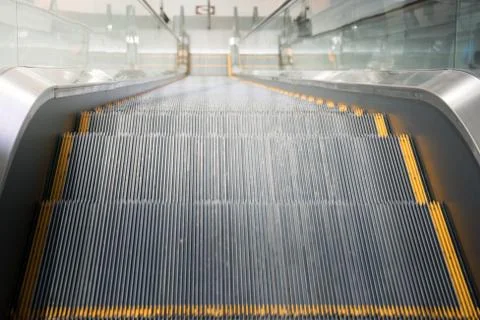 Escalator stairs in station. 스톡 사진
