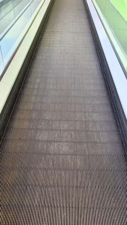 Escalator Steps Down View Stopped Still Metal Staircase Mall Stock Footage 331090854
