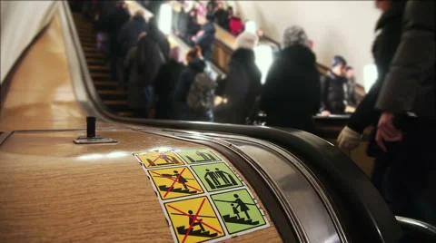 Escalator In Subway Stock Footage 60804911