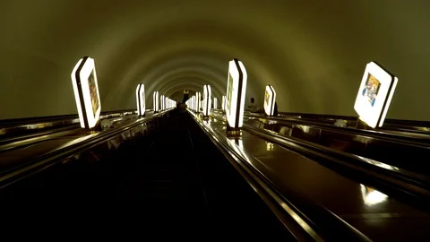 Escalator in the Subway Stock Footage 107738700