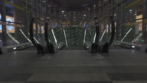 Escalator in subway Stock Footage 148167810