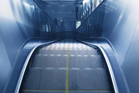 Escalator of the subway station Stock Photos