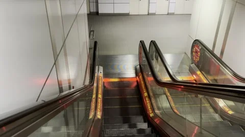 Escalator on the subway train station in Kuala Lumpur Stock Footage 340034444