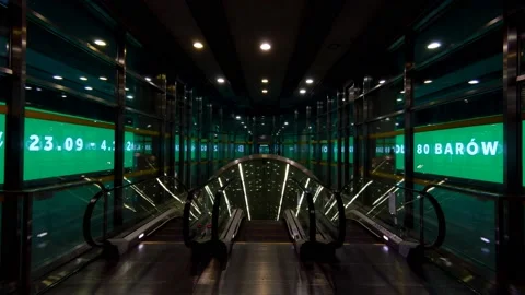 Escalator in a subway's underground Stock Footage 147405446